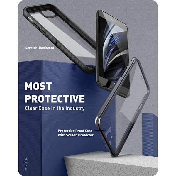 iPhone 7 / 8 / SE (2020 & 2022) Helt?ckande Premium 3D Skal ThreeSixty Transparent