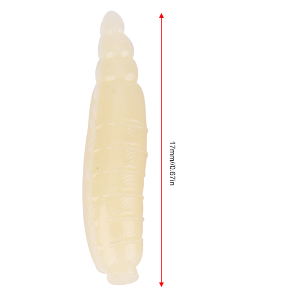 200 st 17 mm liten artificiell maggot Grub Soft Lure Life som maskar fiskebeten