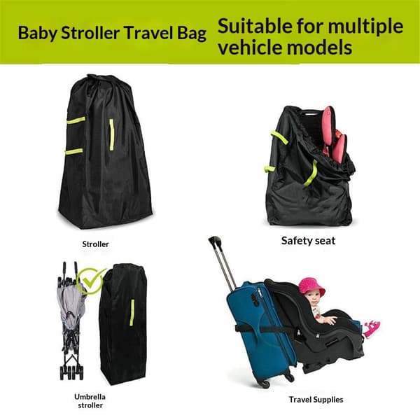 Super extra stor barnvagnsväska för flygresor, ryggsäcksremmar, barnvagnsskydd för flyg, joggingvagn och bärsele