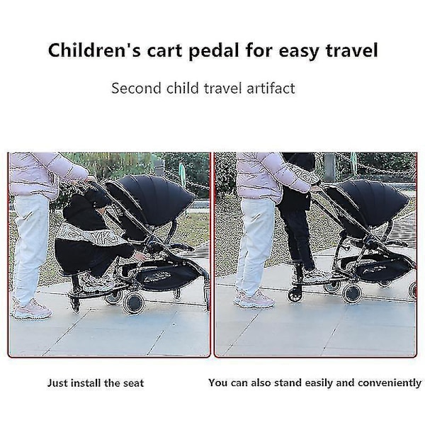 Universell 2-i-1 barnvagnsbräda med avtagbar sits Second Child Artefact Child Rider Barnvagn A