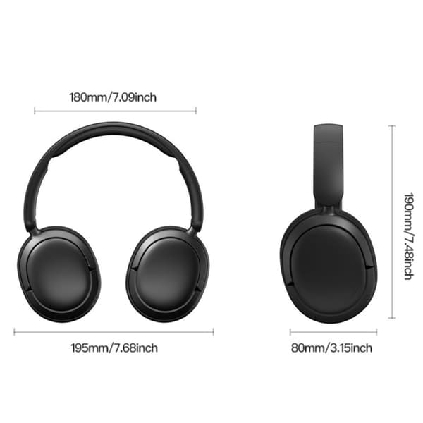 Hybrid Active Noise Cancelling-hörlurar - Hi-Res Audio, samtalsbrusreducering, lång batteritid - Snabbladdning - Vikbara