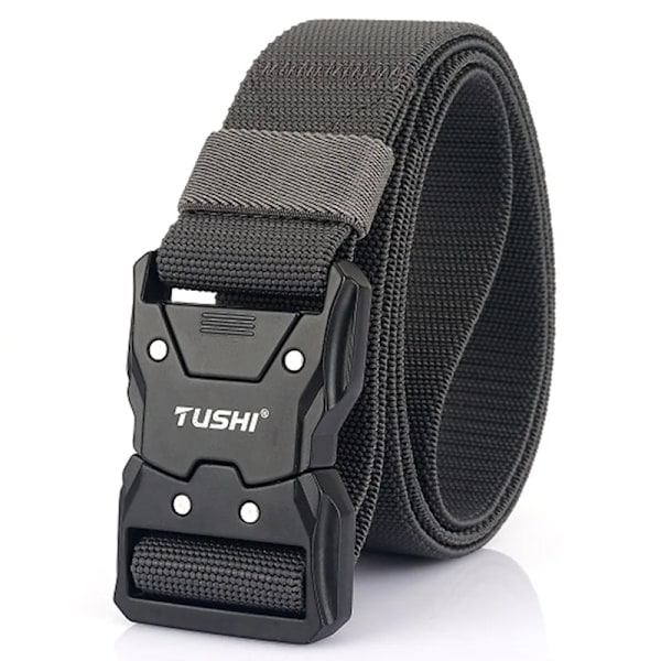 VATLTY Nytt unisex elastiskt bälte hårdlegering Snabbspänne Tough Stretch Nylon Herr Militär Taktiskt bälte Arbetstillbehör Dark gray 105cm Dark gray 105cm