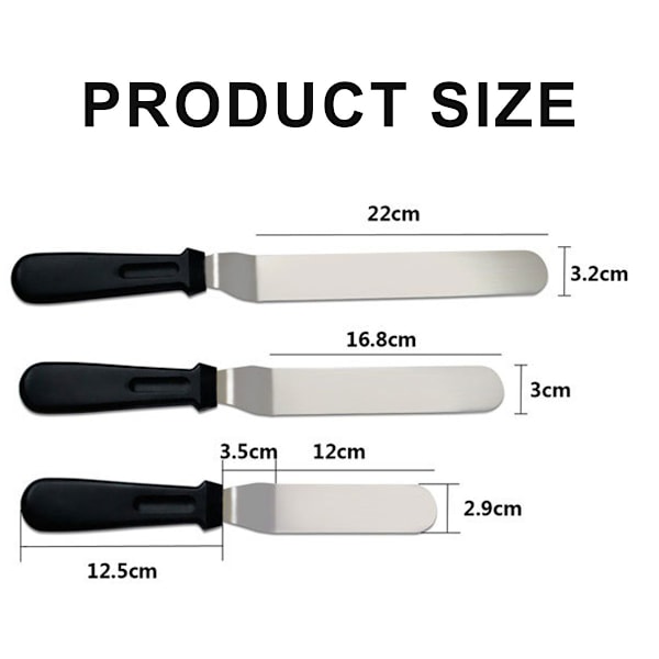Professionell Vinklad Glasyrspatelset för Tårtdekoration, Ergonomisk Halkfri Design Multifunktionell Användning, Flexibla Rostfria Blad, Bekväm