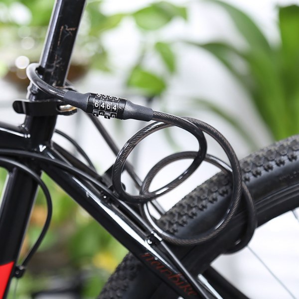 Cykelkabellås Manganstålkedja 4-siffrigt lösenordskombination Cykellås för mountainbike elcykel