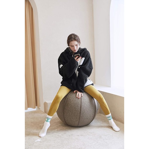 Ergonomisk Sittboll, Posturaktiverande Lösning för Kontor & Hem, Anti-Spräng Yoga Boll med Överdrag, Magmuskelaktivering & Balansboll