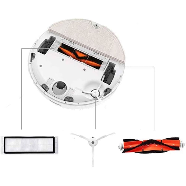 Underhållskit för robotdammsugare, hållbara och effektiva reservdelar för Xiaomi Roborock MI S50, S51, S55, S5, S6, med praktiska funktioner
