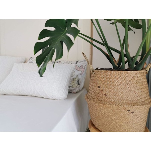 Elegant Växtkorg för Förvaring i Hemmet, Naturlig Sjögräs Boho-inspirerad Vikbar Förvaringskorg för Mångsidig Användning