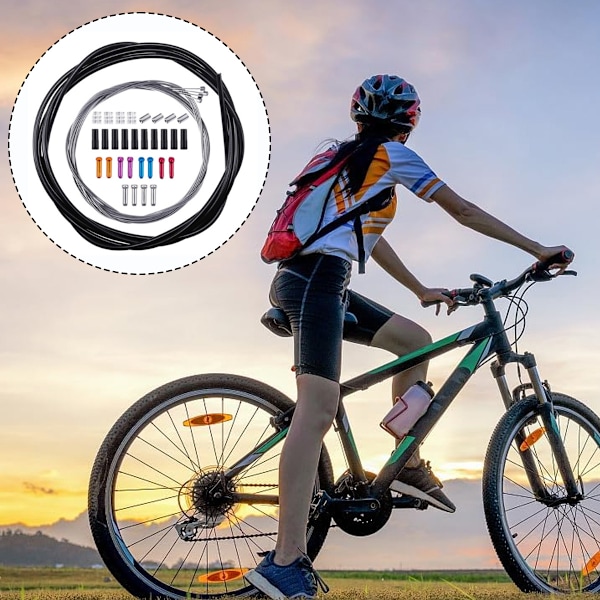 Växelvajersystem, Universell Växelvajerkit för SRAM Shimano MTB, PTFE-belagda Vajrar Säkerställer Smidig Funktion, Hög Slitstyrka för