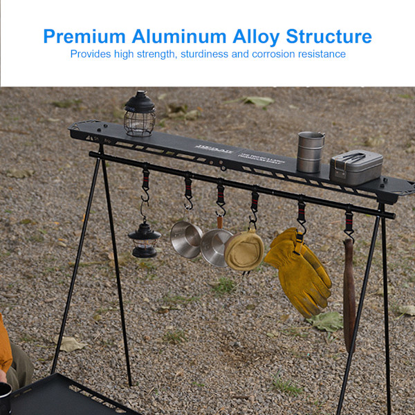 Camping Rack Topplatta Vikbar Portabel Höghållfast Aluminiumlegering Utomhus Förvaringshylla Platta för Picknick BBQ