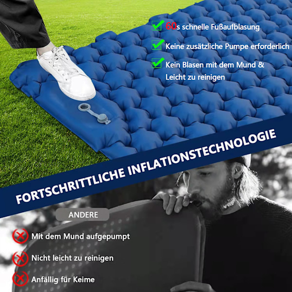 Extra Tjockt Liggunderlag för Utomhusäventyr, Avancerat Tåligt Material Säkerställer Hållbarhet och Komfort, Perfekt för Backpacking Vandring Resor