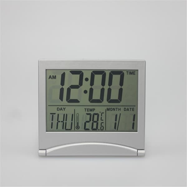 2-pack digital reseväckarklocka - Vikbar kalender, temperatur och timer - Stor sifferdisplay, kompakt skrivbordsklocka