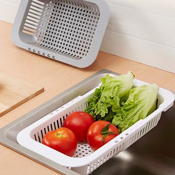 Flexibel diskho sil, utdragbart durkslag för att hälla av pasta över diskhon, BPA-fri diskställ för kök, värmebeständig och platsbesparande