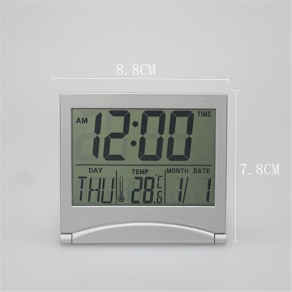 2-pack digital reseväckarklocka - Vikbar kalender, temperatur och timer - Stor sifferdisplay, kompakt skrivbordsklocka