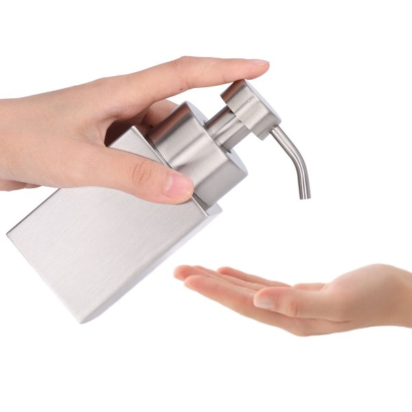 Skummande tvål dispenser i rostfritt stål duschgel schampo dispenser med PP pumphuvud för badrum kök tvättstuga