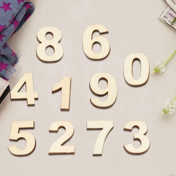 Trä självhäftande siffror bokstäver för DIY konsthantverk dekor