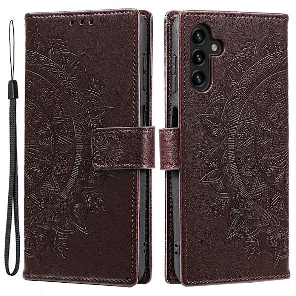 SKALO Samsung A55 5G Mandala Pl?nboksfodral - Brun Brun