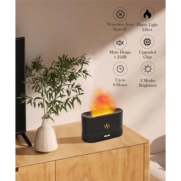 Flame Air Diffuser Luftfuktare, Uppgraderad doftspridare för eteriska oljor, Ultraljuds-aromaterapi, Eld-dimma luftfuktare
