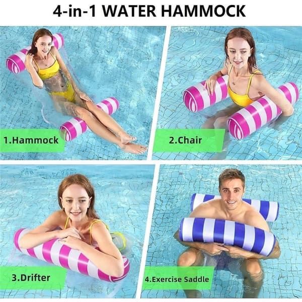 2-pack badpool-hängmatta, mångsidig uppblåsbar hängmatta för pool, vattenhängmatta