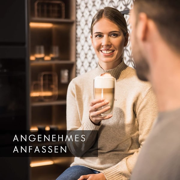 GLASWERK design latte macchiato glas (4 x 330ml) - dubbelväggiga glas av borosilikatglas - diskmaskinsäkra teglas - högkvalitativa