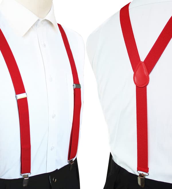 2-pack hängslen för kvinnor, justerbara elastiska Y-formade hängslen med 3 starka clips