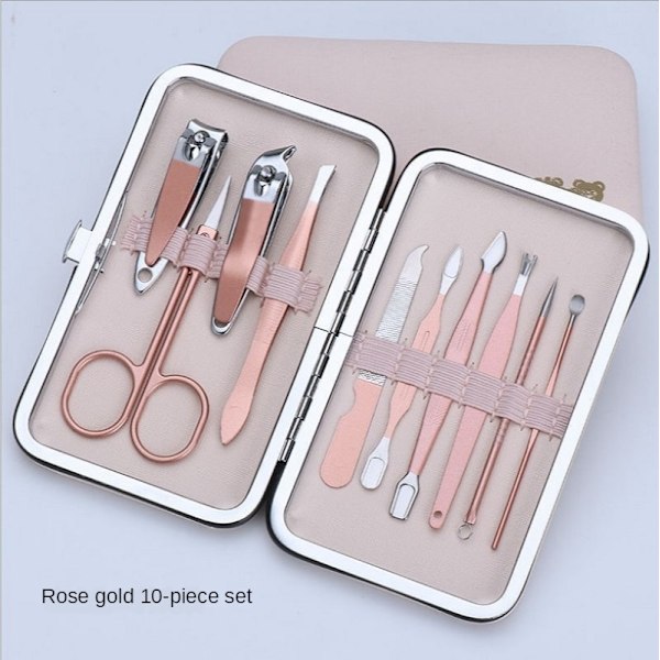 Nagelsats (18 stycken) manikyr kit pedikyr rosa