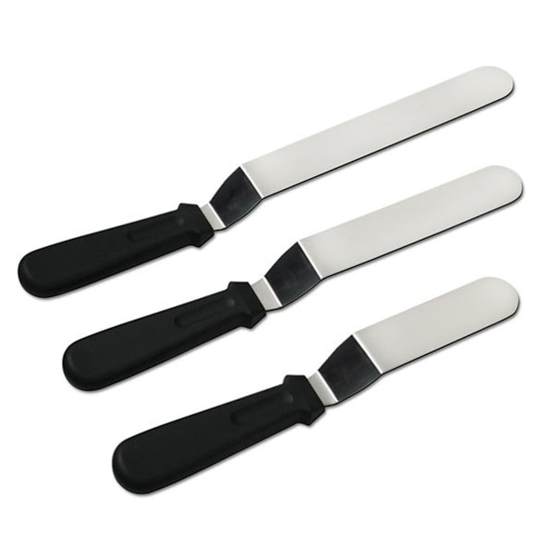 Professionell Vinklad Glasyrspatelset för Tårtdekoration, Ergonomisk Halkfri Design Multifunktionell Användning, Flexibla Rostfria Blad, Bekväm