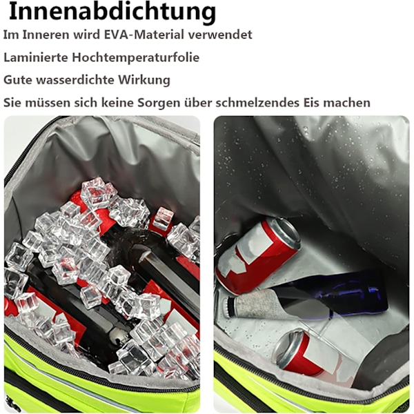 Superstor Kylryggsäck, Portabel Ryggsäck Kylväska Isolerad Läcksäker, Vattenresistent Oxford Högdensitet Vattentätt Material För Varmt/Kallt