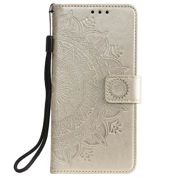 Samsung Galaxy A32 5G - Mandala Läder Fodral - Guld Gold Guld