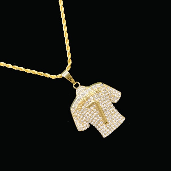 Jud- Fotbollsfans tr?ja guld 7 Ronaldo h?nge halsband