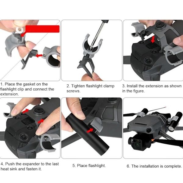 Drönare Ljus Nattflygning Sökstrålkastare Justerbar med Dubbel Ljusklämma för DJI Mavic 3 Uppgradering