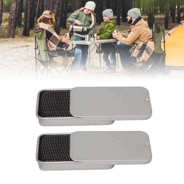 2st alkoholspis Vindtät mini portabel campingspis för picknick BBQ Camp Vandring Silver