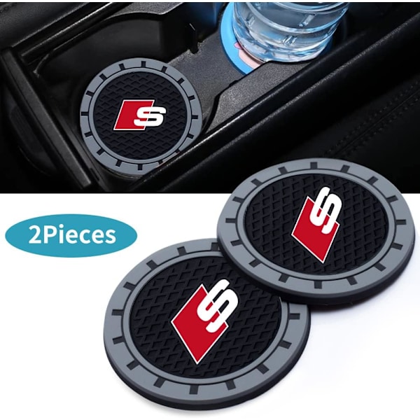 Audi S-Line Bilkoppshållare, Dryckeshållare för Audi S-Line S1 S4 S3 S4 S5 S6 S7 S8 SQ4 SQ5 SQ7 SQ8, halkfria bilkoppshållarinsatser #NAME?