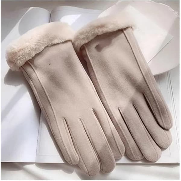 Vinterhandskar för dam med muddar - Mjuka, varma, pekskärmskompatibla, vinterhandskar mjuka varma pekskärmshandskar (khaki)