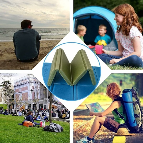 Isolerad hopfällbar matta, bärbar sittdyna med vattentät utomhusdekor för utomhuskonserter, fiske, picknickar, camping, vandring och resor