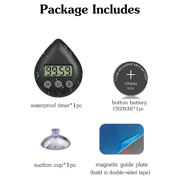 Tyst Batteridriven Duschtimer utan Tickande, Vattent?t Digital Timer, Liten och S?t Timer G [kk] Green