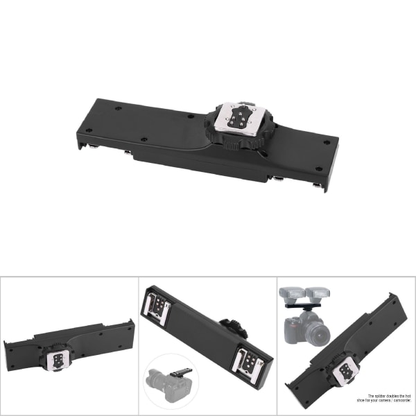Kvalitets Ultralätt Dual Hot Shoe Splitter för SLR-kamera videokamera (för SLR-kamera)