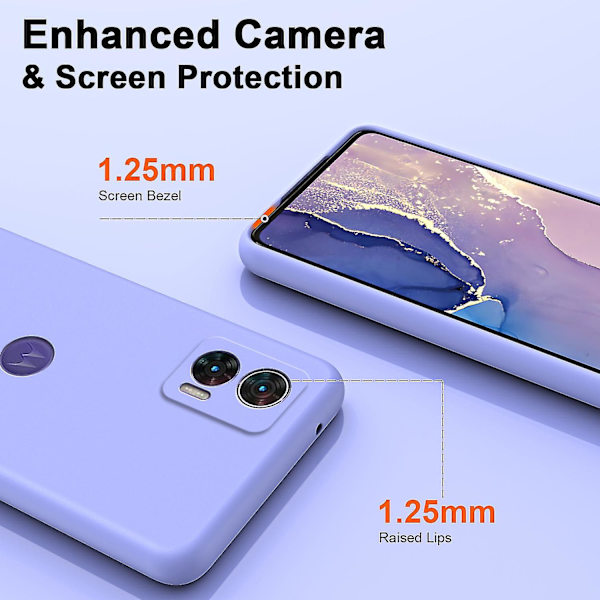 TPU-fodral f?r Motorola Edge 30 Neo 5G med mjuk foder, 2,2 mm st?tskyddande telefonfodral Purple