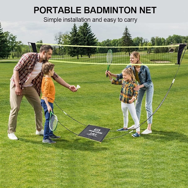 Volleybollset för utomhusäventyr, Portabel Badmintonnät-kombination, Vikbar och portabel för snabb installation, Kraftiga pulverlackerade stolpar och