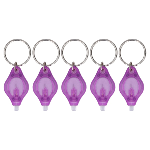 5 st UV Mini Nyckelring 365nm 395nm Våglängd Bärbar LED Lila Ljus UV LED Nyckelring Ficklampa