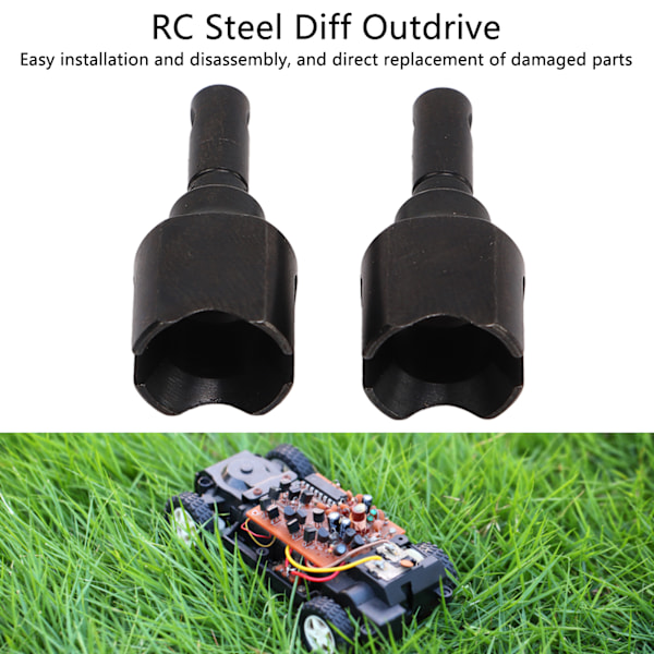2 st RC Diff Outdrives Stål Exakta RC Differentialkoppar för ARRMA 1/7 1/8 Serie Svart