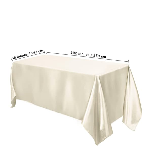 Rektangulär bordsduk i satin - beige, glansig bordsduk i satin för rektangulära bord (145x260 cm)