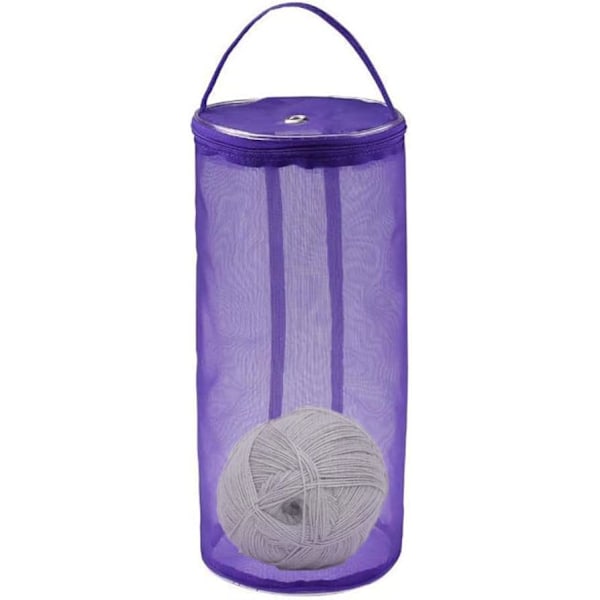 Transparent Mesh Nylon Net, Lättviktig Portabel Garnväska för Sömlöst Hantverk, Garnbollsorganisatör med Humaniserade Designöglor, Bekväm