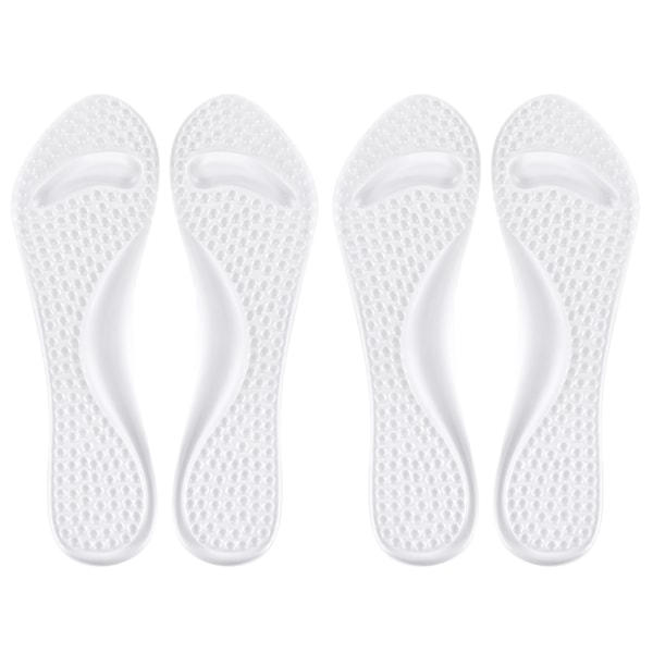 2 par Shoe Pad Transparent Silikon 3/4 Shakeproof Massage