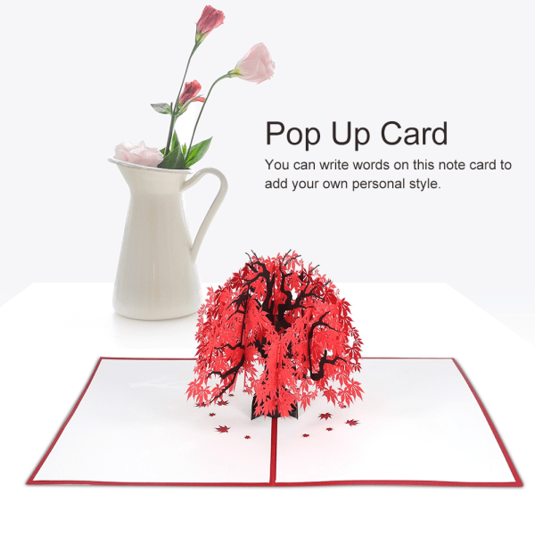 Maple Pop Up Card 3D-kort Födelsedag Holiday Anniversary Greeting
