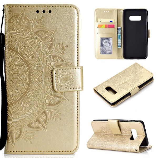 Samsung Galaxy S10e - Mandala Plånboksfodral - Guld Gold Guld