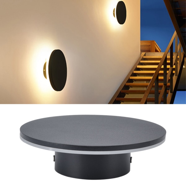LED-vägglampa rund solförmörkelse modern enkel design 360 graders belysning dekorativ vägglampa AC 85V till 265V 12W