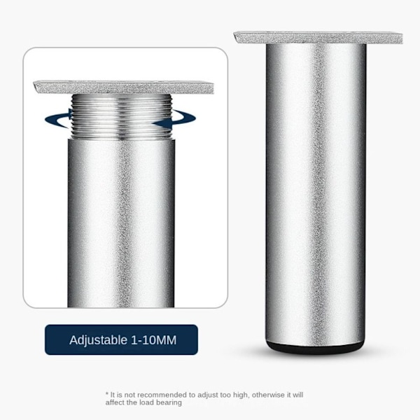 4 st/set Metallben M?belben SILVER 8CM Silver Silver 8 cm Silver