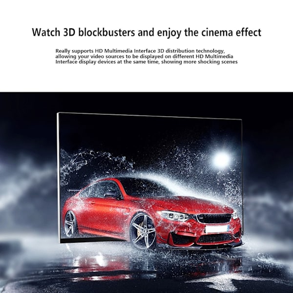 HD Multimedia Interface Splitter 1 in 2 Ut 4K 30Hz Aluminiumlegering Skärmsplitter 100‑240VUS Kontakt