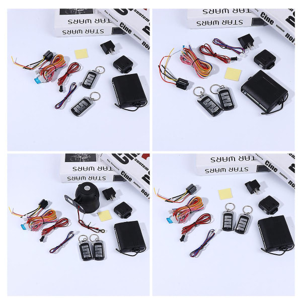 Fjärrkontroll för bilar Billarmsystem Push Billarm Centrallåssats Bilknapp Start Touch Set (9.5X8.5cm, Blandade färger) IC