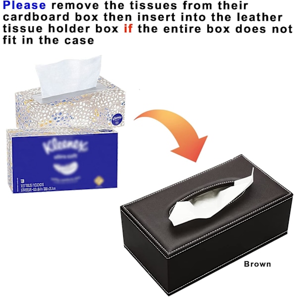 Rektangulär Tissuehållare i Läder, Modern Touch för Din Inredning, Funktionellt PU-Tissuefodral med Magnetisk Botten